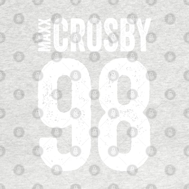 Maxx Crosby 98 - Text Style White Font by jorinde winter designs